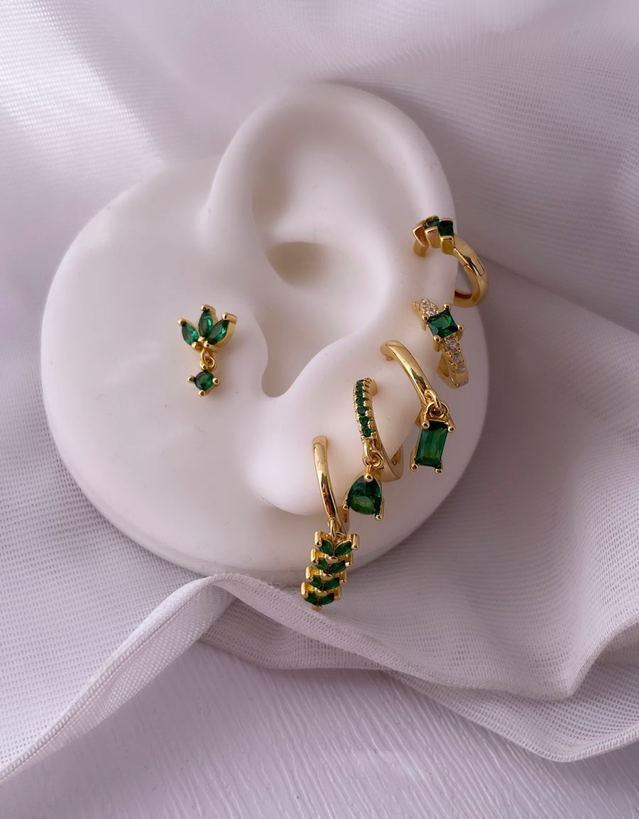 Yesil Leaf Cz Earrings