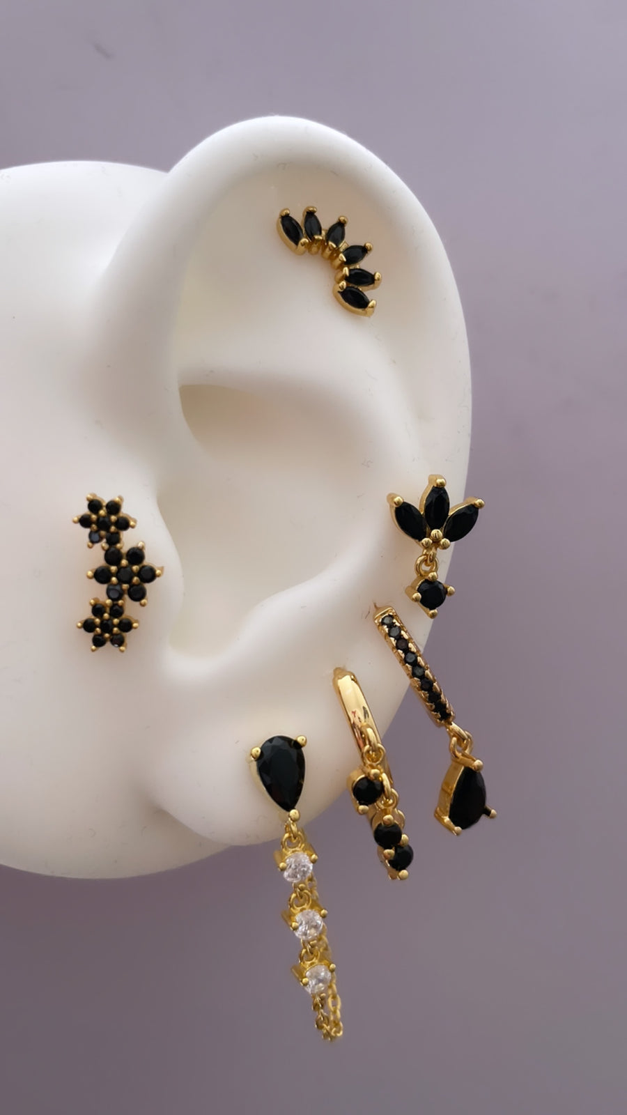 Haseena Black Cz Earrings